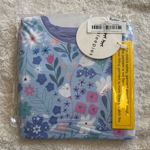 Little Sleepies winter floral 2T Blue Floral Kids Pajama Set